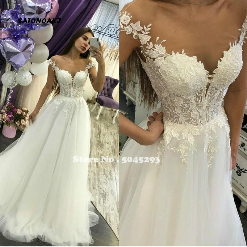 Женское свадебное платье в стиле бохо ТРАПЕЦИЕВИДНОЕ ПЛАТЬЕ с аппликацией и