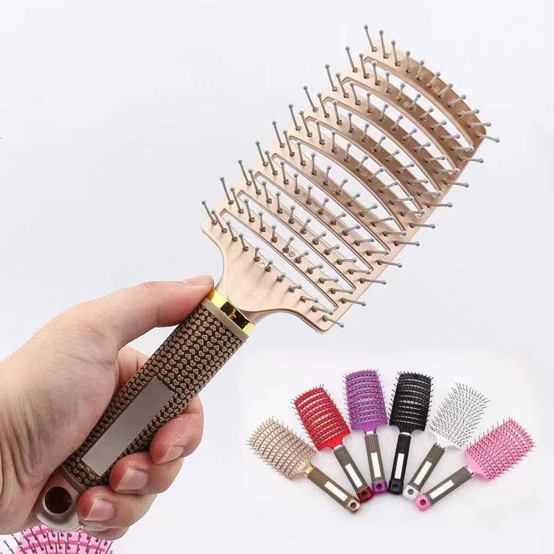 

Hairbrush Scalp Massage Comb Hair Brush Bristle&Nylon Women Wet Curly Detangle Hair Brush for Salon Hairdressing Styling Tools