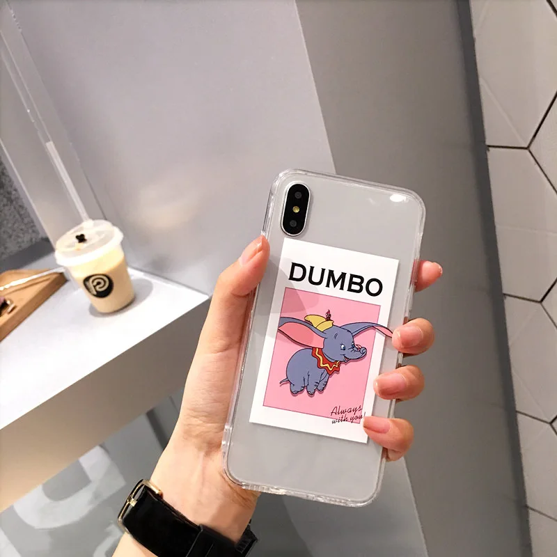 Милый розовый чехол для телефона С Рисунком Слона из мультфильма девочек iPhone 8 plus