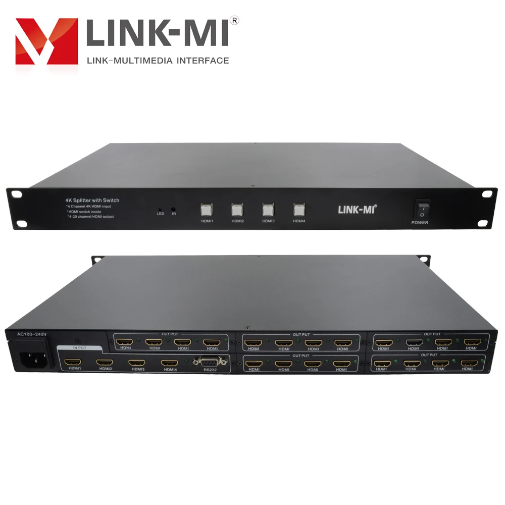 LINK MI 4 в 20 или наружу 4K HDMI сплиттер с переключатель Поддержка разрешение до 3840*2160 @
