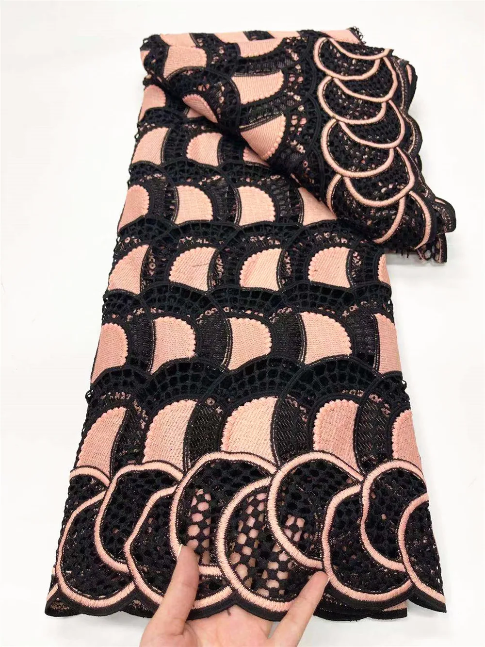 

Ulifelace Friendly Skin Water Soluble Guipure Lace Excellent Tulle African Cord Fabric Materials Embroidery Wedding dress W898