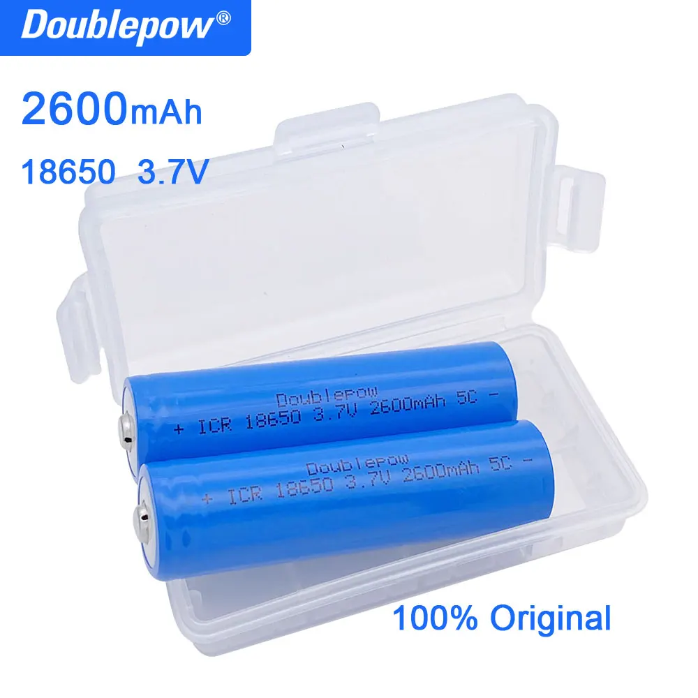 Аккумуляторная батарея Doublepow 100% 18650 в 3 7 мАч 2600|Перезаряжаемые батареи| |