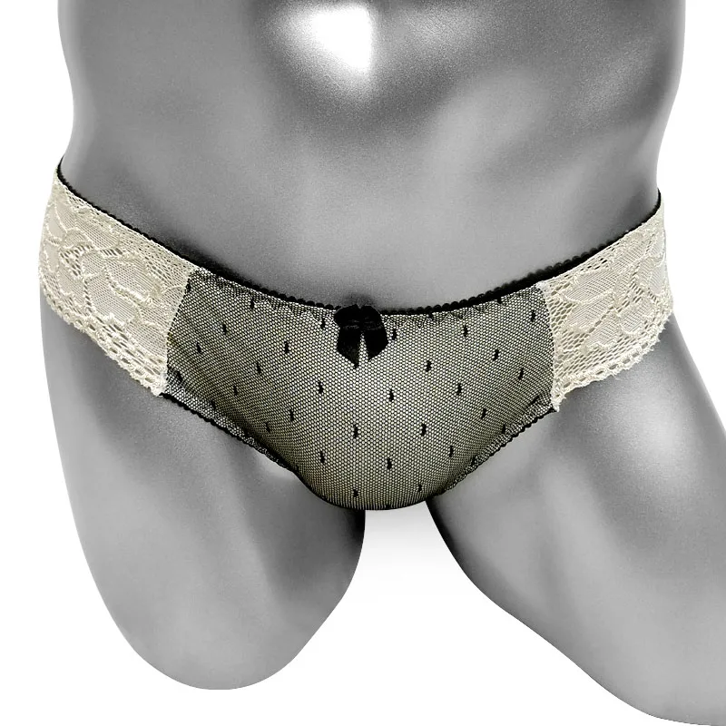 Lace briefs See Through Panties for Sissy Sexy Lingerie Gay Male brief Underwear Slim Low rise Bikini Underpants |