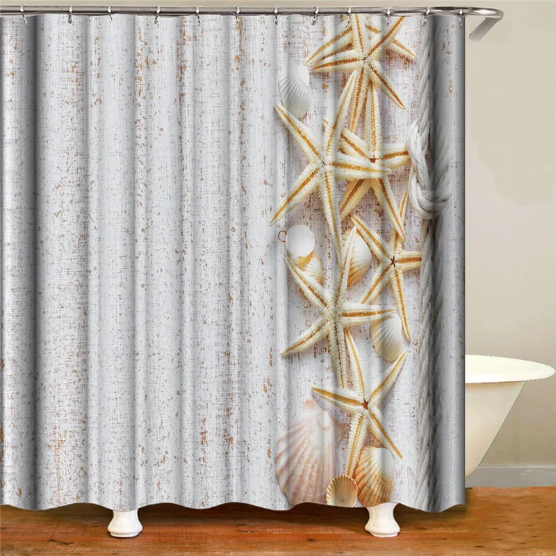 Печатные пейзажные принадлежности для ванной комнаты занавеска душа