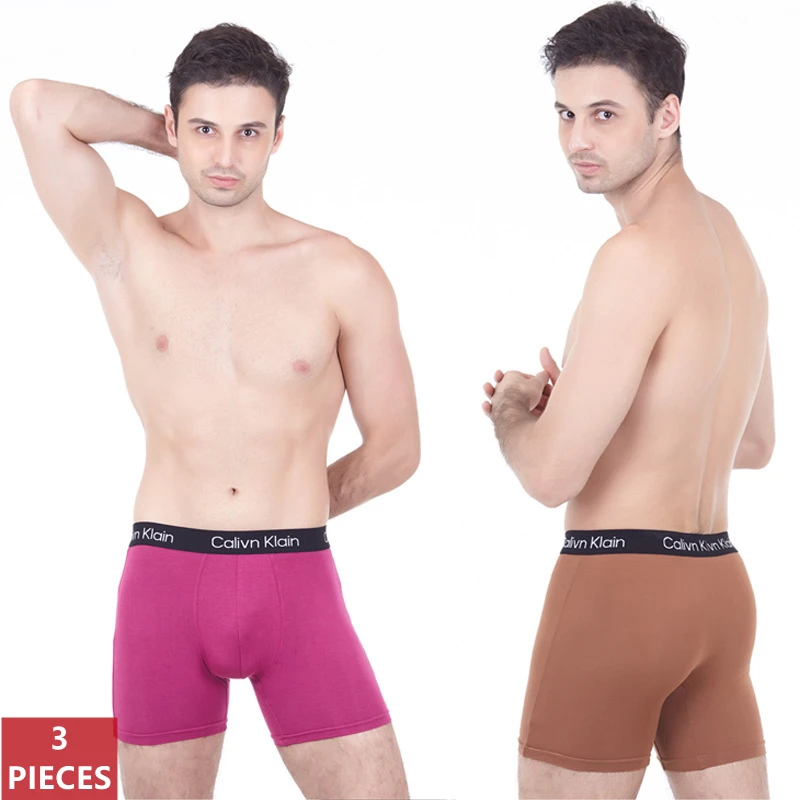 

Fan Sweet 3Pcs Long Section Men’s Boxer Underwear Calin Klain Letter Printing Panties Elasticity Comfortable Male Boxer Briefs