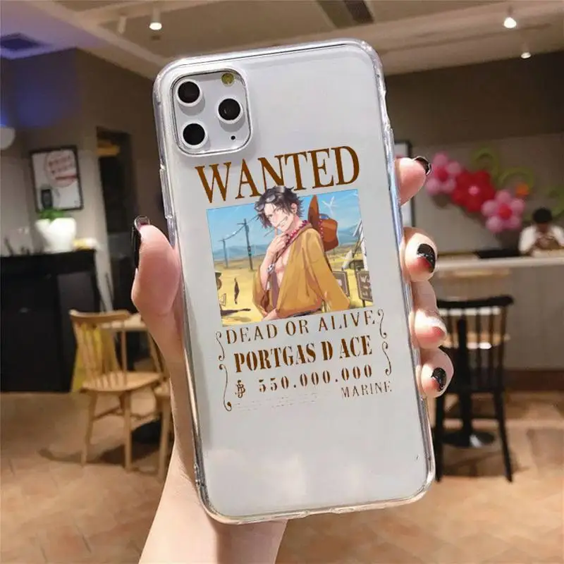 

One Piece Luffy Phone Case Transparent for iPhone 6 7 8 11 12 s mini pro X XS XR MAX Plus cover funda shell