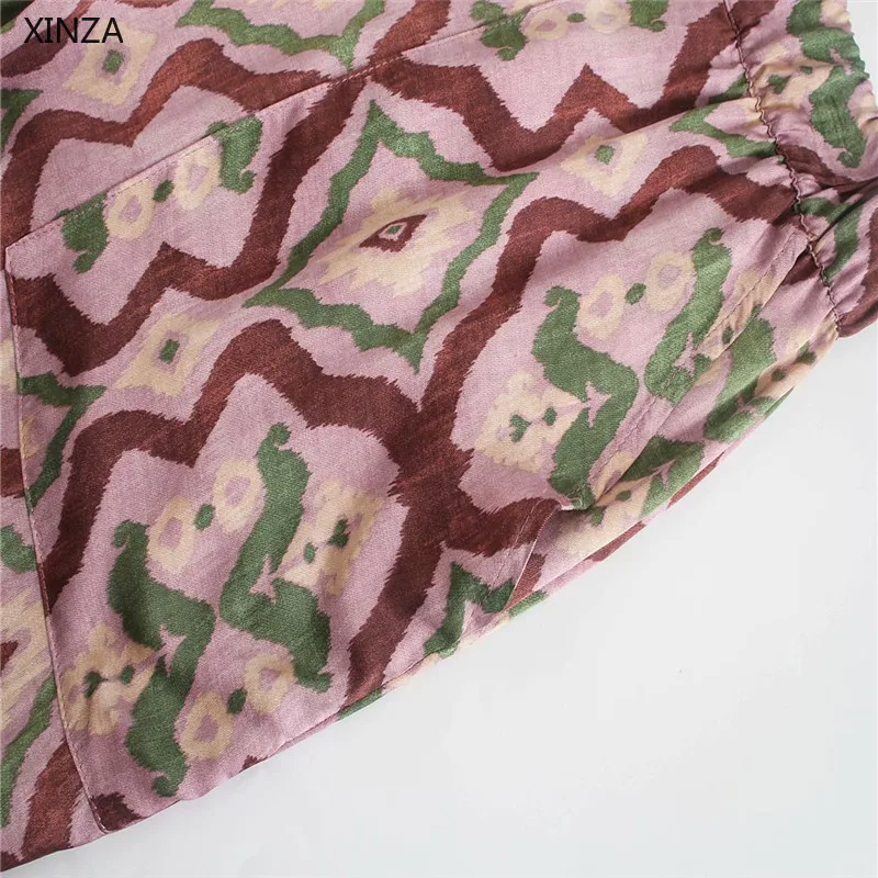 

2021 Za Vintage Floral Print Summer Shirt Women Long Sleeve Fitted Shirts Fashion Button Up Top Feminine Casual Blouse Camisas