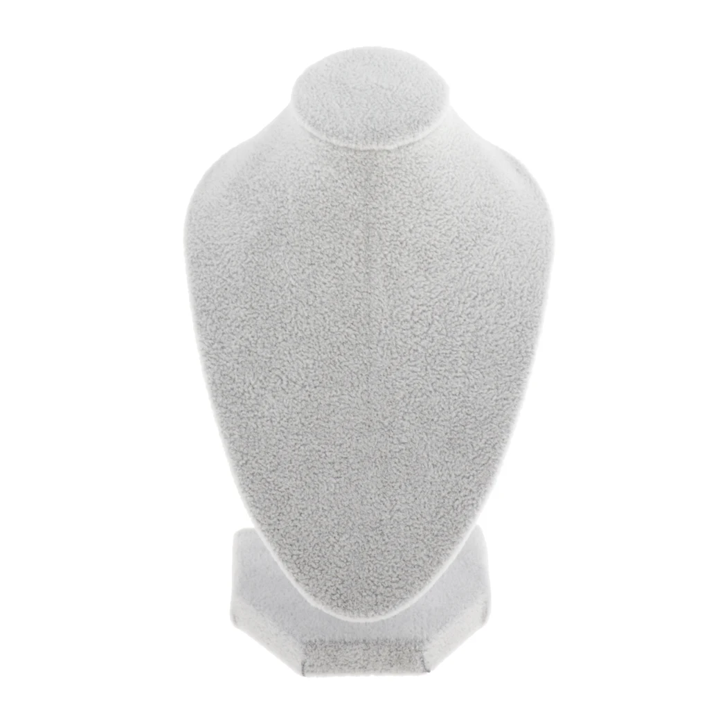 

Black / White Velvet Jewelry Necklace Chain Display Bust Stand Holder Rack