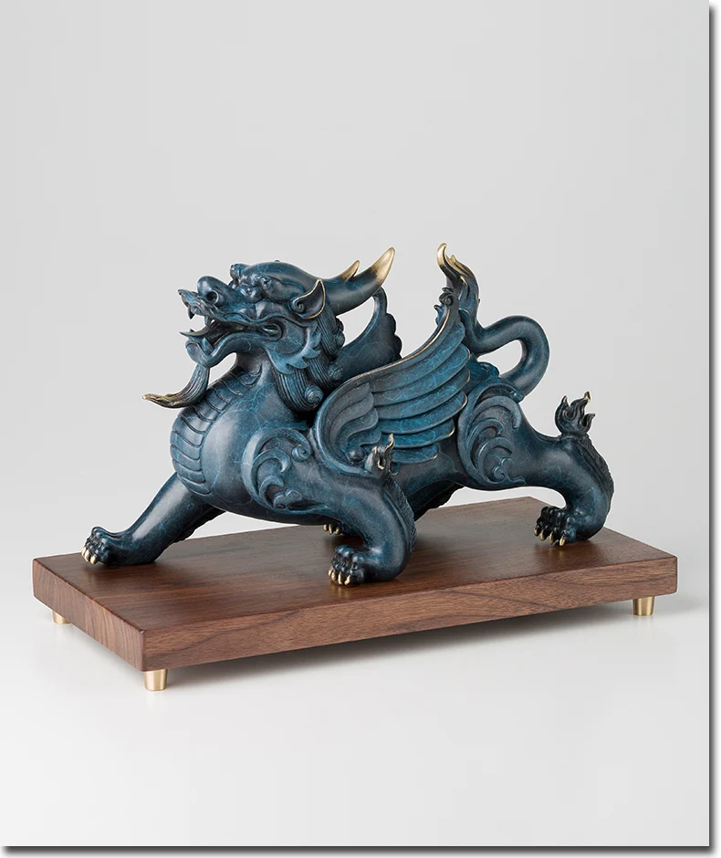 Verkaufen Bringen In Reichtum Schatz Büro Hause Geld Zeichnung Wirksam Talisman -TOP Retro GLÜCK Drachen PI XIU FENG SHUI Messing Statue