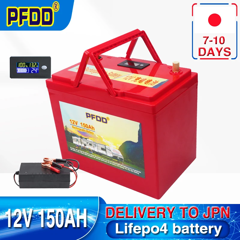 Литий-железо-фосфатный аккумулятор 12 В LiFePO4 с BMS 150 Ач для тележки гольфа EV RV