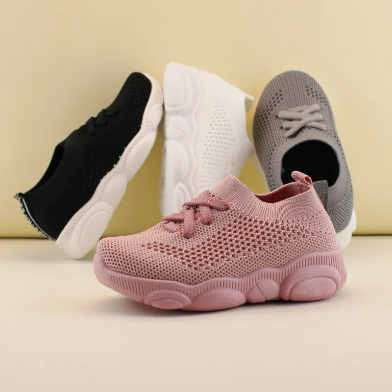 

Mesh Ventilation Kids Shoes Anti-slip Soft Rubber Bottom Baby Sneaker Casual Flat Sneakers Child Light Comfortable Kid Sports