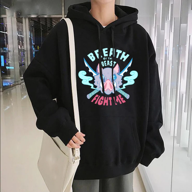 Мужские толстовки с капюшоном принтом рассекающий демонов | Мужская одежда