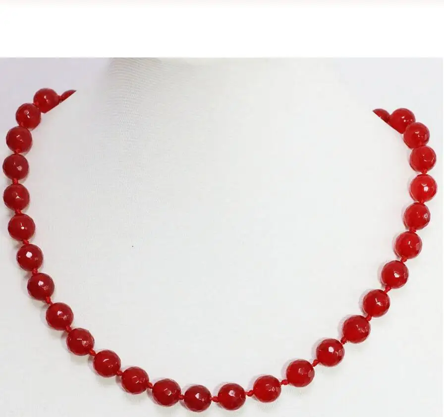 Бесплатная доставка модные красные нефритовые граненые круглые бусины 10 мм