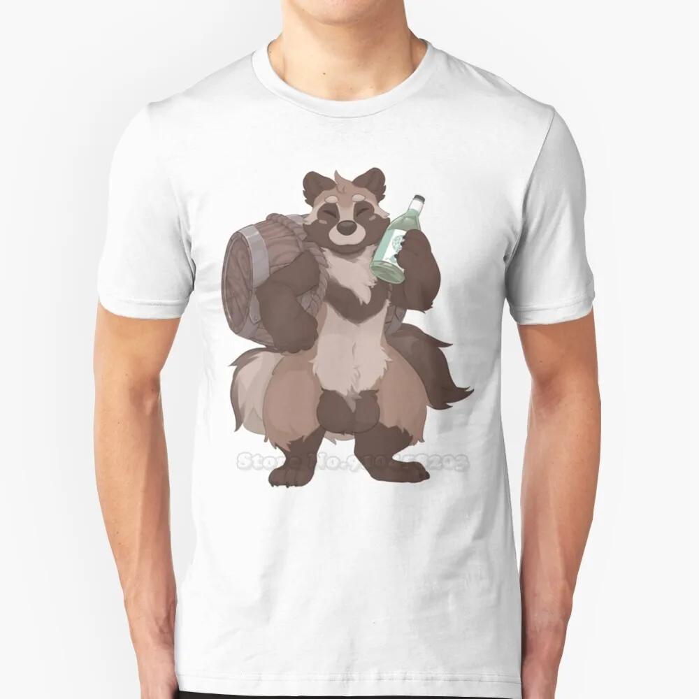 Тануки пива! Футболка мужская с коротким рукавом модные летние топы забавная