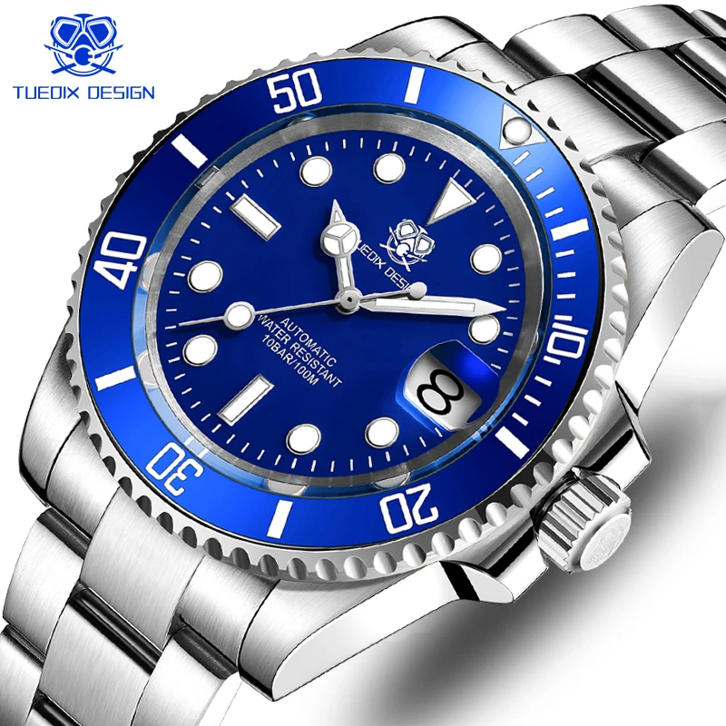 NH35A Luminous Men Automatic Mechanical Watch Waterproof Sapphire Glass Mens 316L Steel NH35 Movement Wristwatch 2022