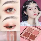 Палитра теней для век, 4 цвета, блестящие матовые тени для век, набор матовых мерцающих пигментов, Палетка Дымчатых теней для век, водонепроницаемые TSLM2