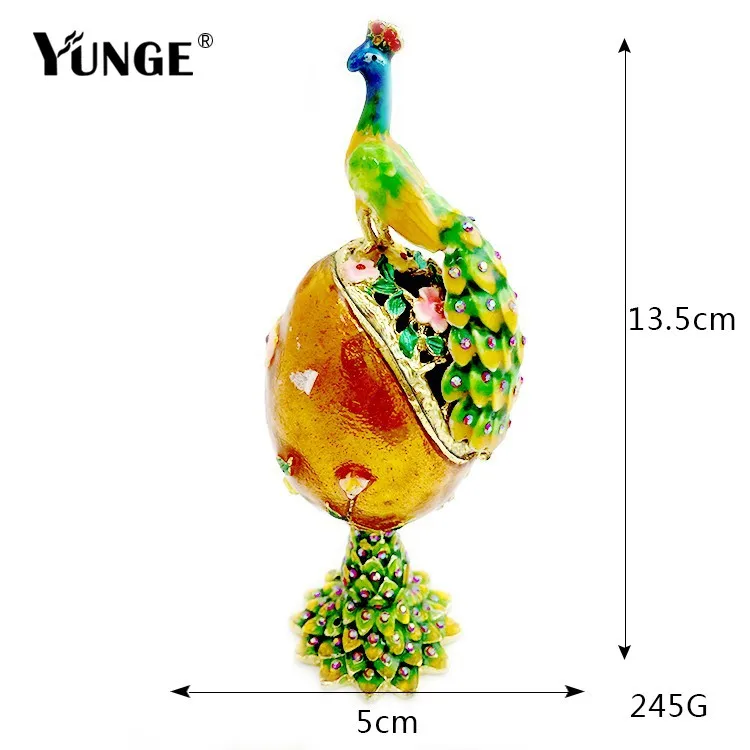 

Wholesale metal crafts gifts European-style home decoration diamond-encrusted egg peacock ornaments wholesale birthday gifts