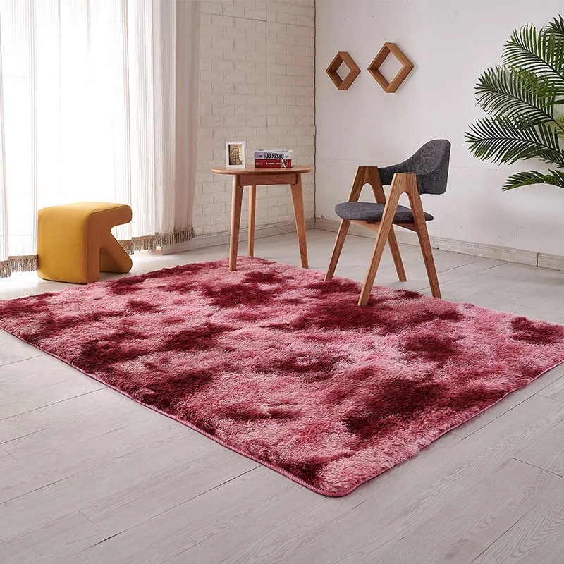 

Carpet living room variegated tie-dye carpet wool coffee table Nordic long hair bedroom bedside carpet