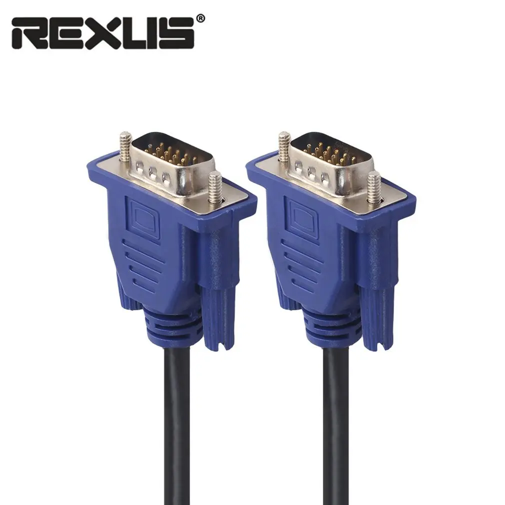 REXLIS VGA кабель HD 15 Pin папа-папа Удлинительный шнур для компьютера ПК ноутбук