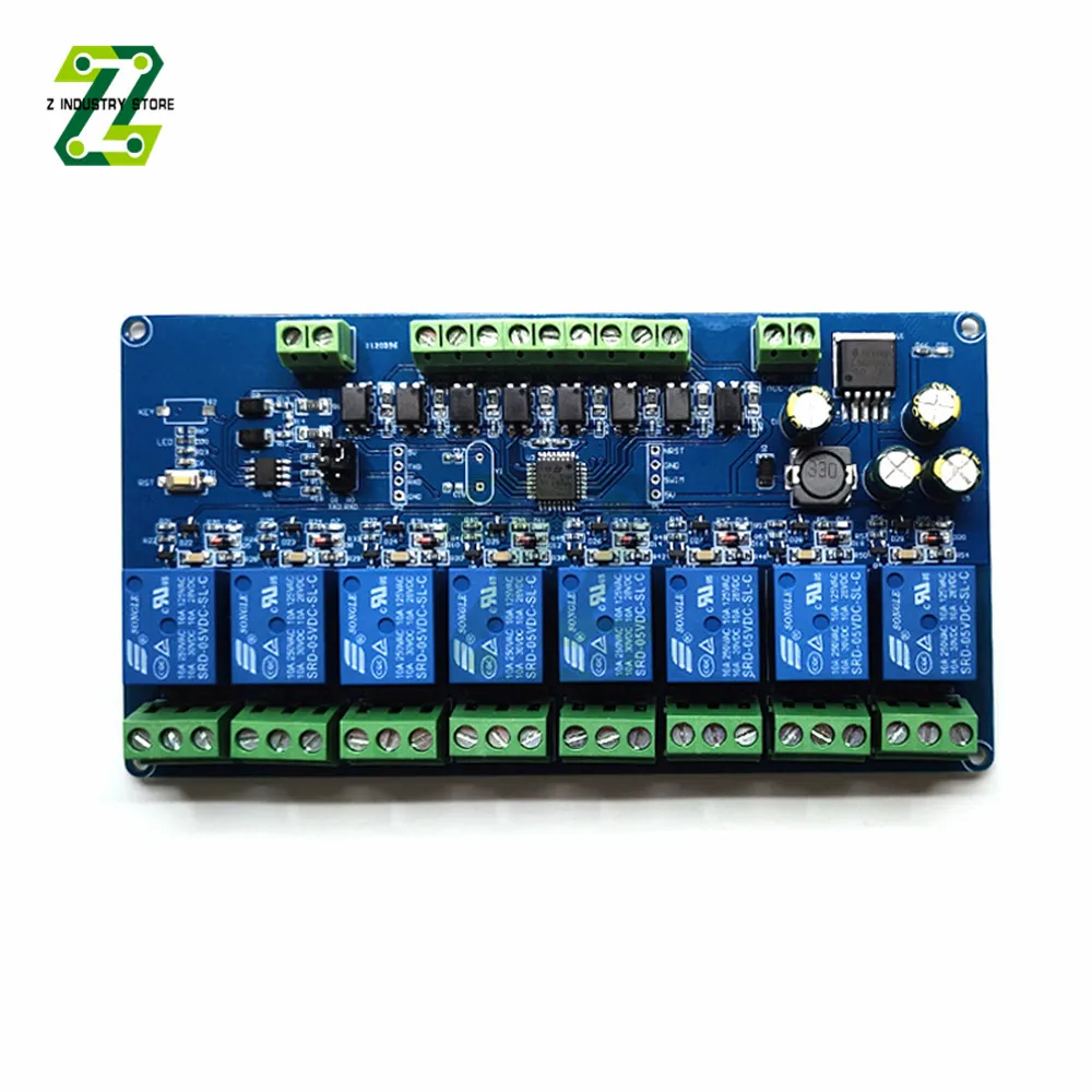 8-канальный релейный модуль Modbus-Rtu коммутатор с входным выходом RS485 TTL контроллер