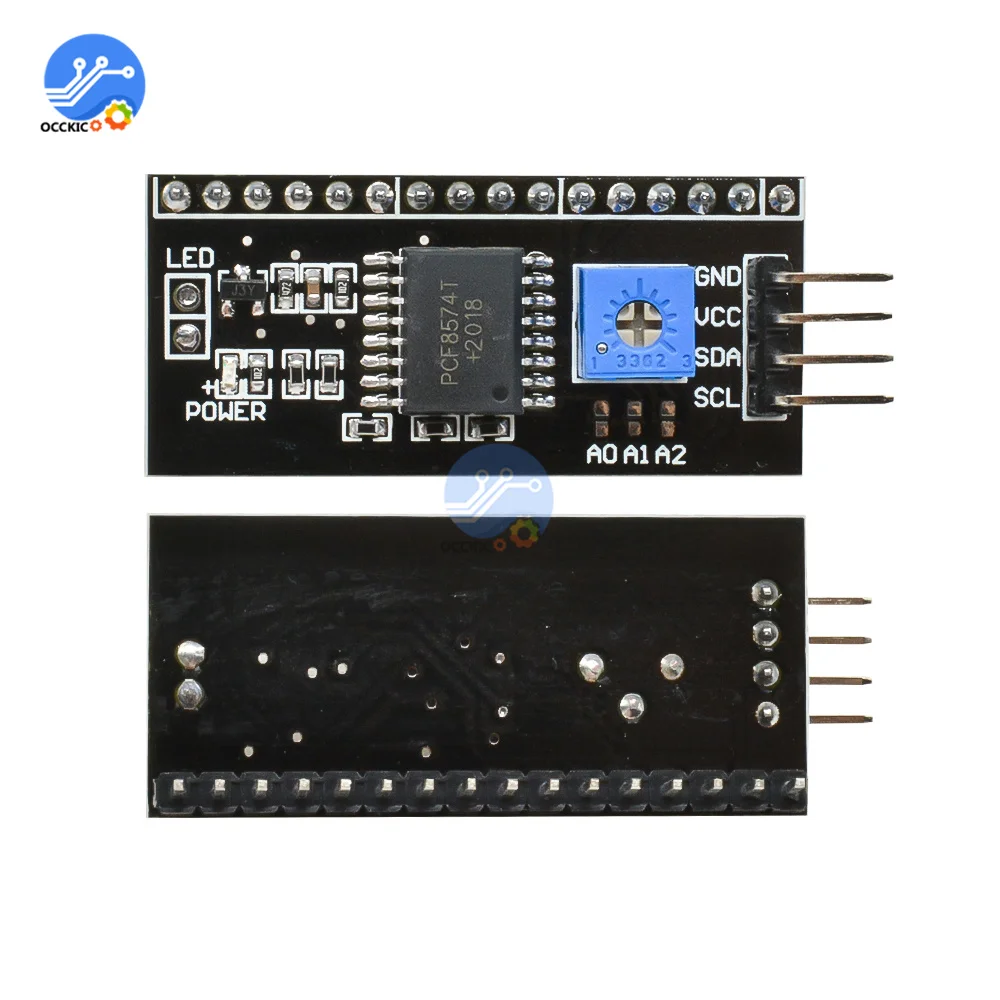 Модуль LCD 1602 синий/желто-зеленый экран 16x2 символов ЖК-дисплей PCF8574T PCF8574 интерфейс