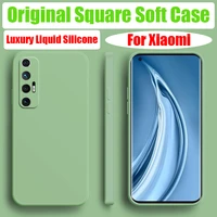 luxury liquid silicone phone case for xiaomi redmi note 9 10 9s 8 pro max original square soft case for xiaomi redmi 9 9t cover
