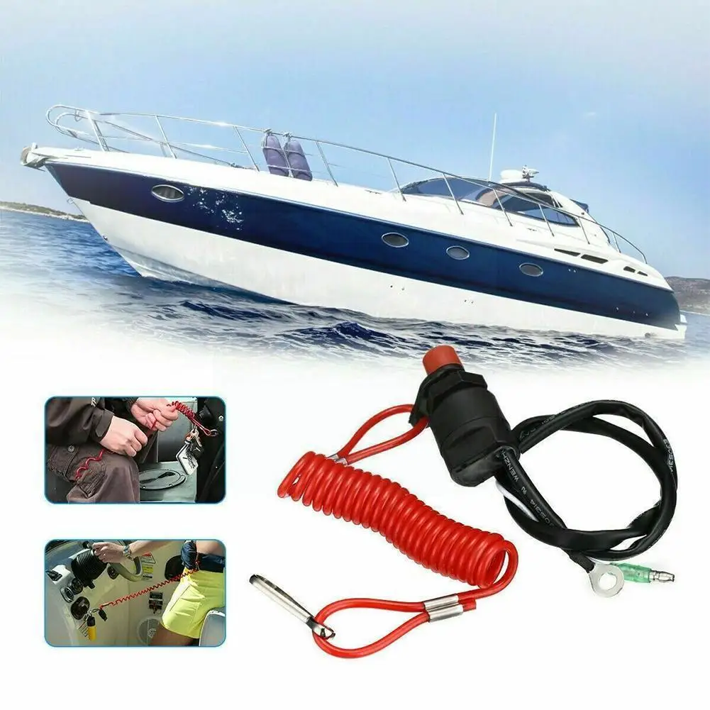 

Emergency Boat Outboard Engine Motor Stop Switch Safety Motorcycle Killing Lanyard Tether Power Switch H0L5