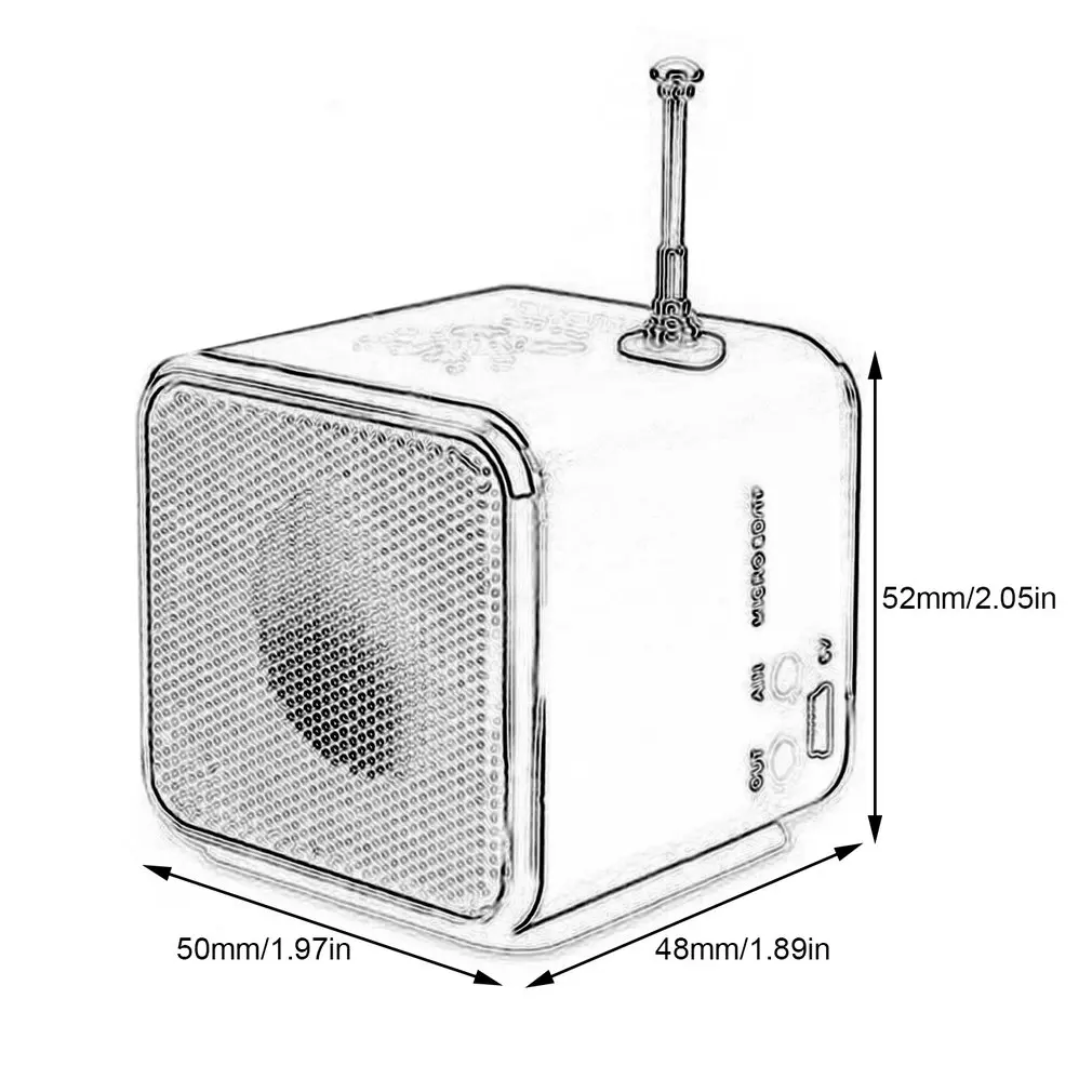 

Portable Td-v26 Digital Fm Radio Speaker Mini Fm Radio Receiver AUX 2 (2.0) AC Metal Full-range Noenname_null