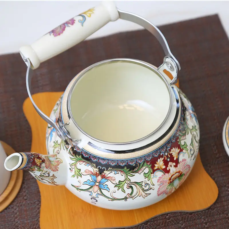 Толстая эмалированная кастрюля чайник кувшин для молока плоская подошва