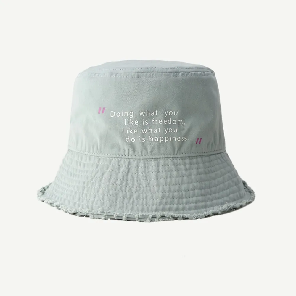 

Bucket Hat Female Spring and Summer Korean Version of The Sun Hat Letter Fisherman Hat Outdoor Leisure Sunscreen Basin Hat Tide