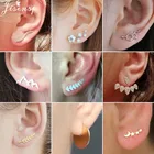 Богемные серьги, модные ювелирные украшения, ботанические листья, серьги-подъемники для ушей для женщин, простые серьги в виде звезд, Луны, ушей, подъемники для вечевечерние