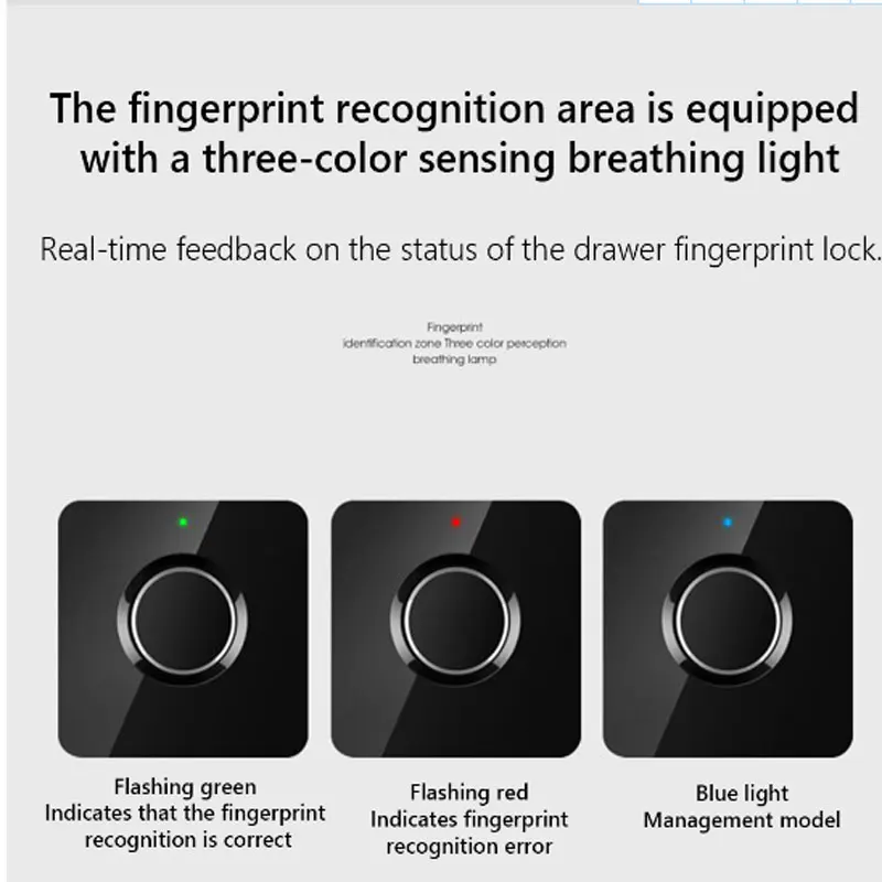 smart fingerprint lock anti theft electronic file storage cabinet keyless for furniture drawer box home office free global shipping
