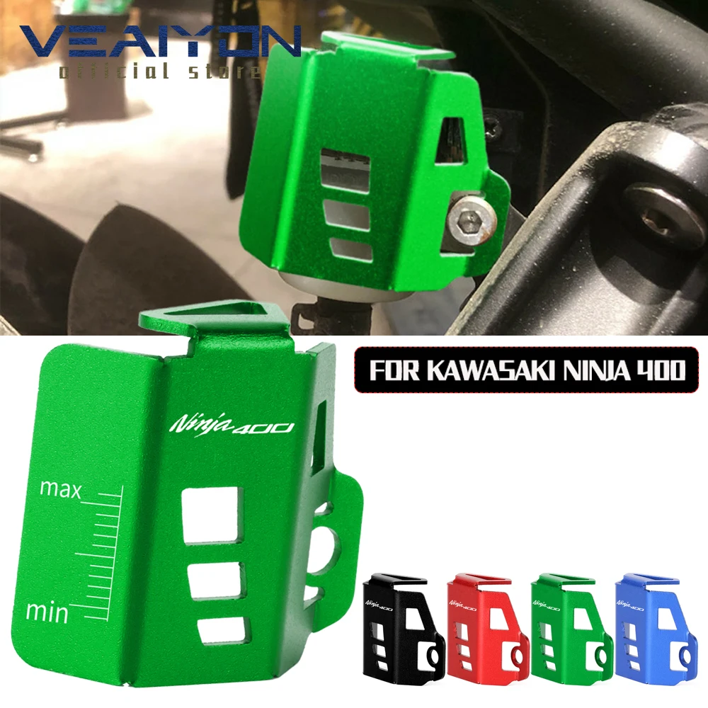 Rear Brake Fluid Reservoir Guard Protector Oil Cup Cover For KAWASAKI Ninja400 Ninja 400 CNC Aluminum Motorcycle Accessories