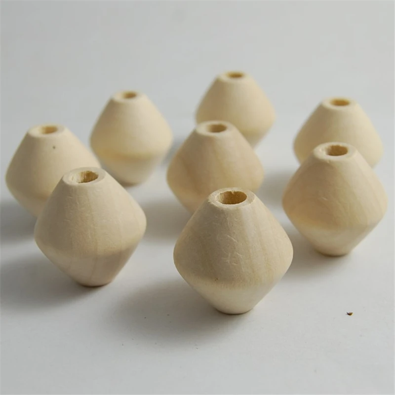 Незавершенные деревянные бусины в форме ромба с большим отверстием 15/24/30 мм для