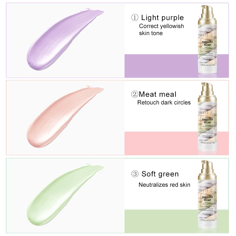 

Skin Tri-Tone One Step Primer Makeup Base Cream Pores Disappear Face Oil-Control 40g EY669