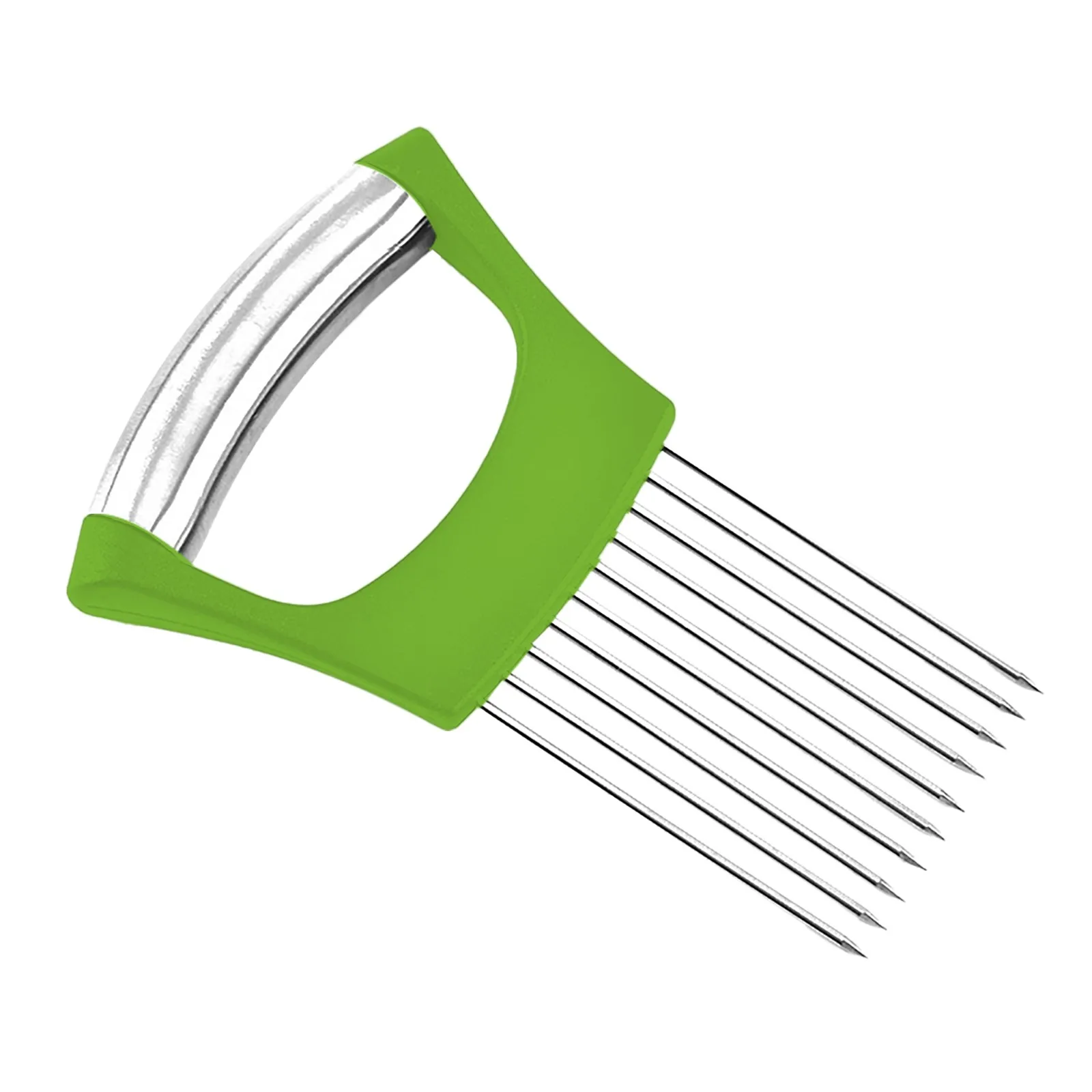

Food Slice Assistant Vegetable Holder Stainless Steel Onion Cutter Onion Chop Fruit Vegetables Cutter Slicer Tomato Cutter Knife