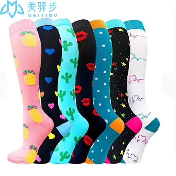 Compression Socks Men Women Unisex 7 PAIRS Veins Nurse Sport Socks Cycling Running Thigh High Sport Sock Compression