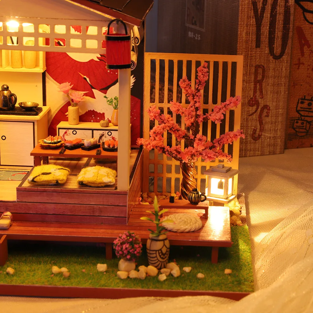 

Education For Kids Wood Learning Toys For Children 3D Wooden DIY Miniature House Furniture LED House Creative Gifts W906