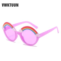 vwktuun sunglasses boys girls vintage round sun glasses for child party glasses colorful rainbow uv400 children eyewear