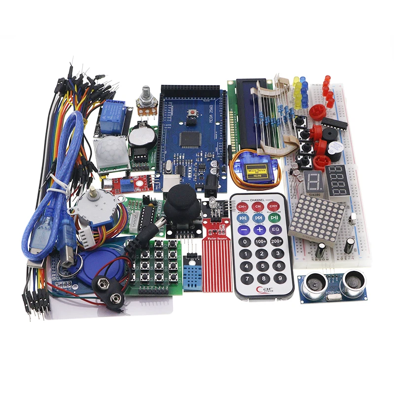 Free shipping mega 2560 r3 starter kit motor servo RFID Ultrasonic Ranging relay LCD for arduino |