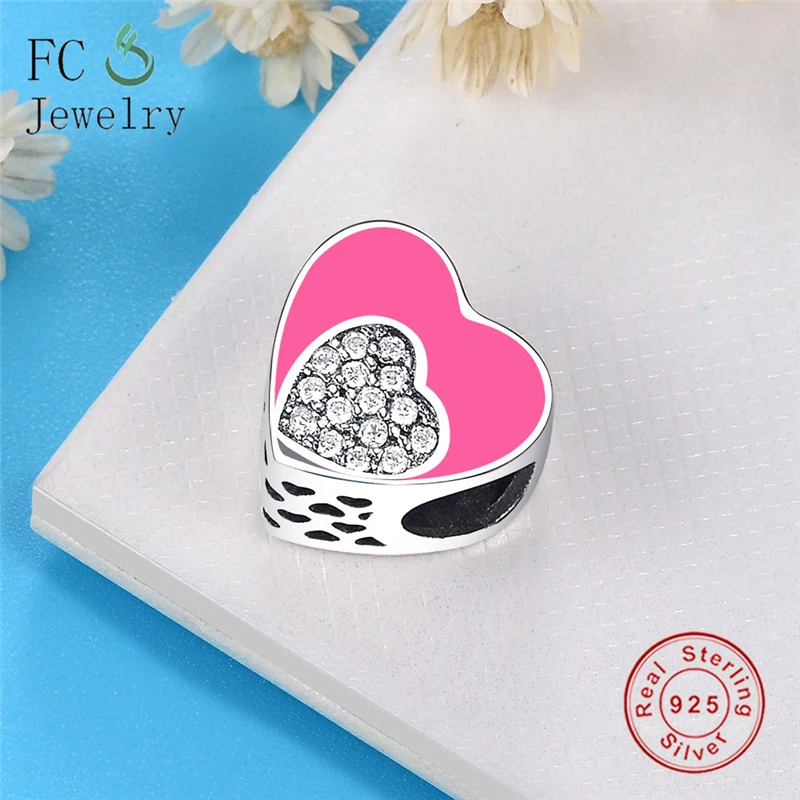 Бусина Шарм с розовой эмалью серебро 925 пробы|Бусины| |