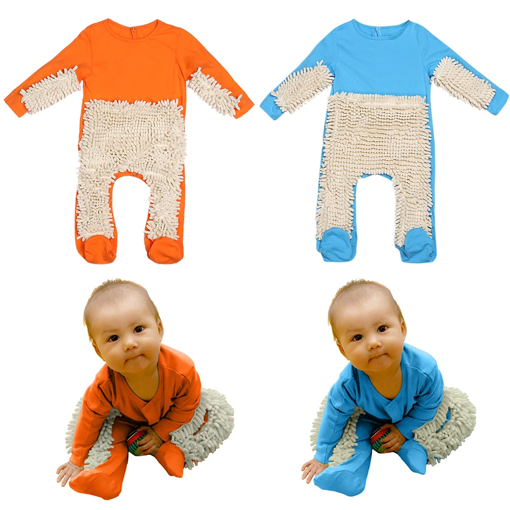 Комбинированный комбинезон с длинными рукавами и шваброй для малышей Детский