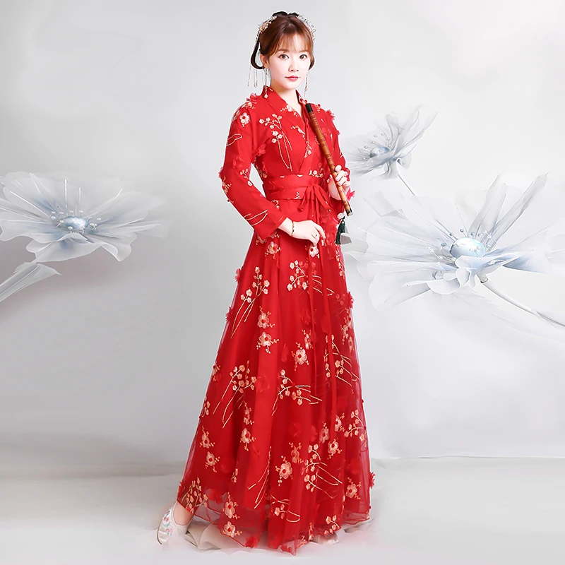 Восточное платье Hanfu Женский Китайский традиционный костюм Классическая