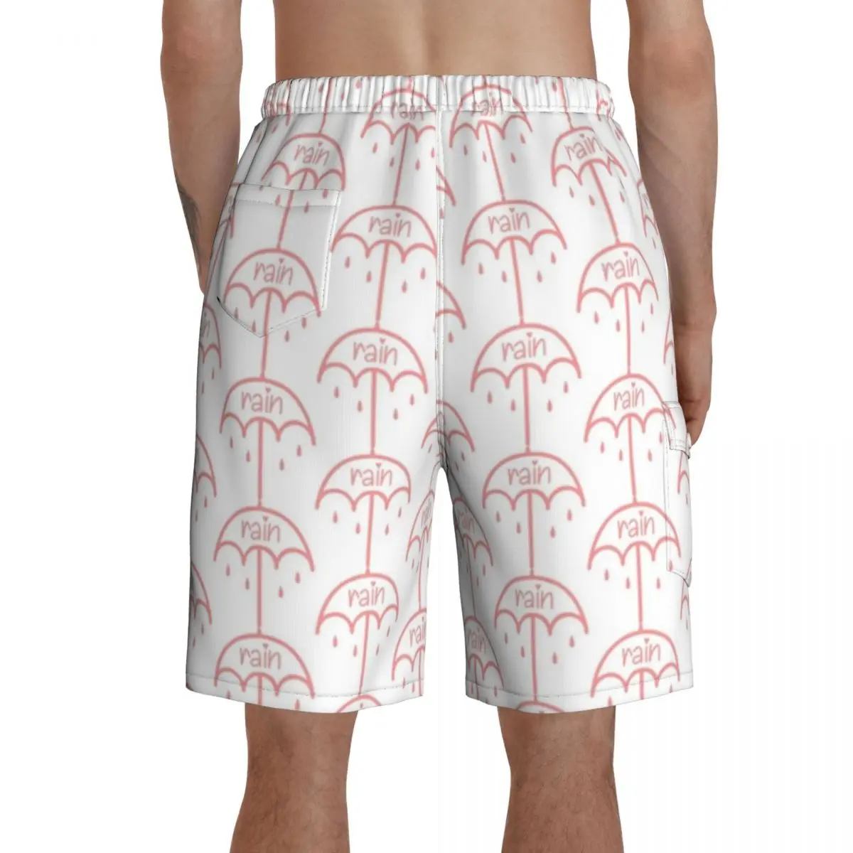 

Rain Board Shorts Bathing Swimming Trunks Polyester Pattern Men Swim Trunks