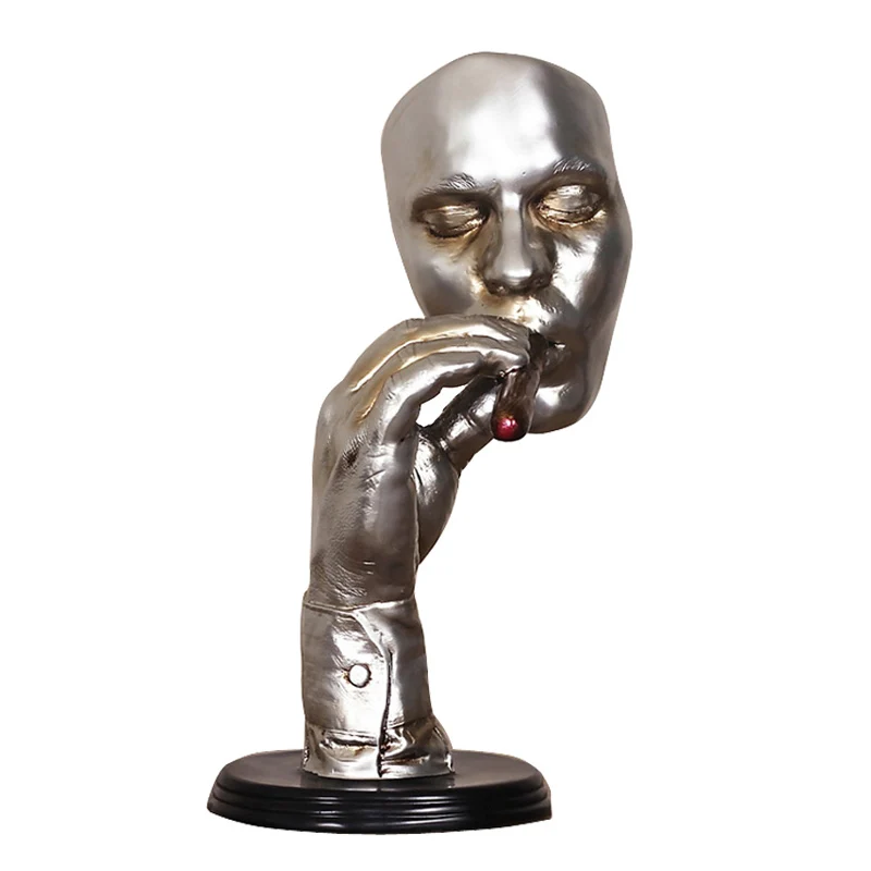 Винтажная Статуэтка для курительных мужчин персонаж скульптура лицо статуэтка