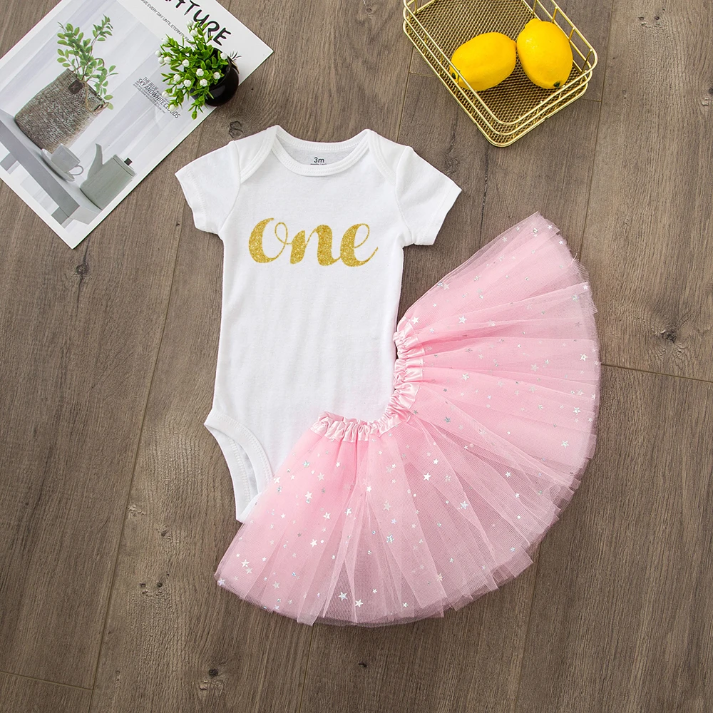 

2Pcs Newborn Baby Kids Girls Clothes Sets First 1st Birthday Outfits Tutu Girl Dress Suits Little Baby Print Clothing