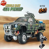 multi terrain remote control pickup 2 4g 4wd 3 speed gearbox damping shock absorber 30kmh military equippent simulated rc truck