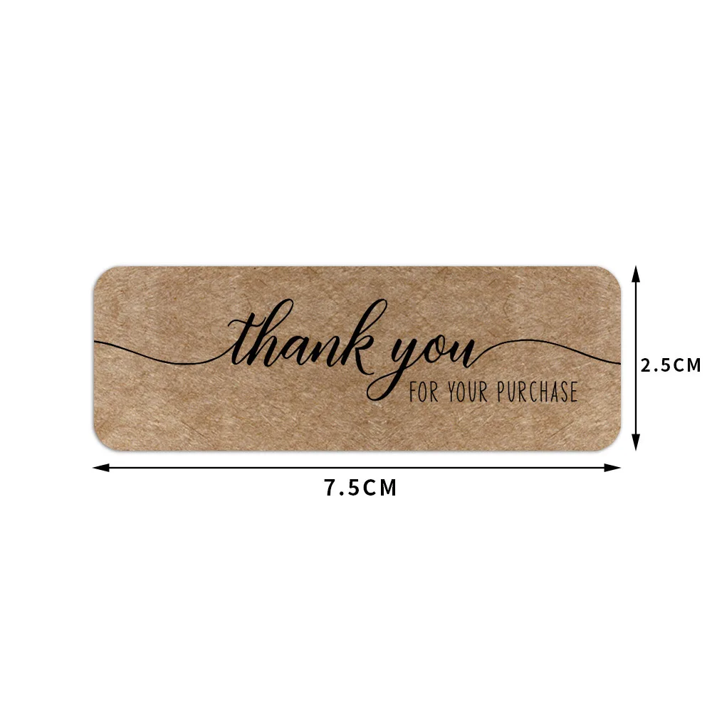 

Rectangle Kraft Paper Decals Handmade Labels Package Decor Business Thank You For Your Order Stickers Envelope Sealing 3x1 Inch