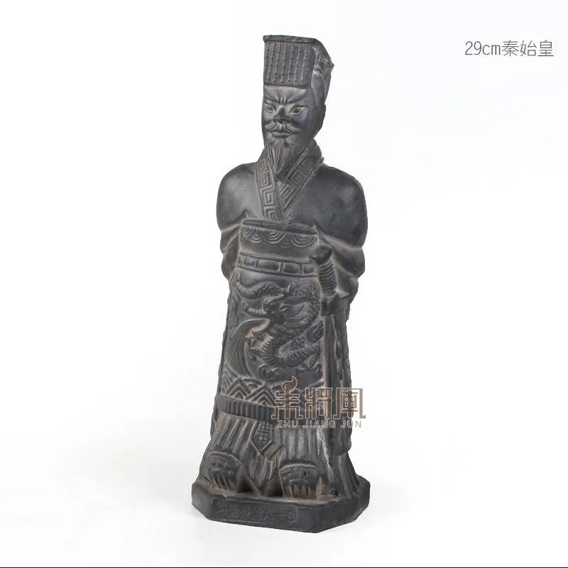 29cm Qin Shihuang 29 см терракотовые армейские воины орнамент Керамика фигурка ремесла домашний декор династии Цинь солдат Модель Скульптура китайский стиль подарок - Цвет: 29cm Qin Shihuang