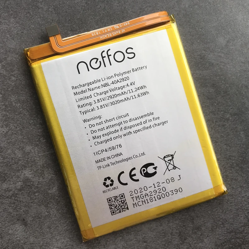 Новый оригинальный аккумулятор на 2920 мА · ч для планшетов TP-link Neffos C9A TP706A TP706C |